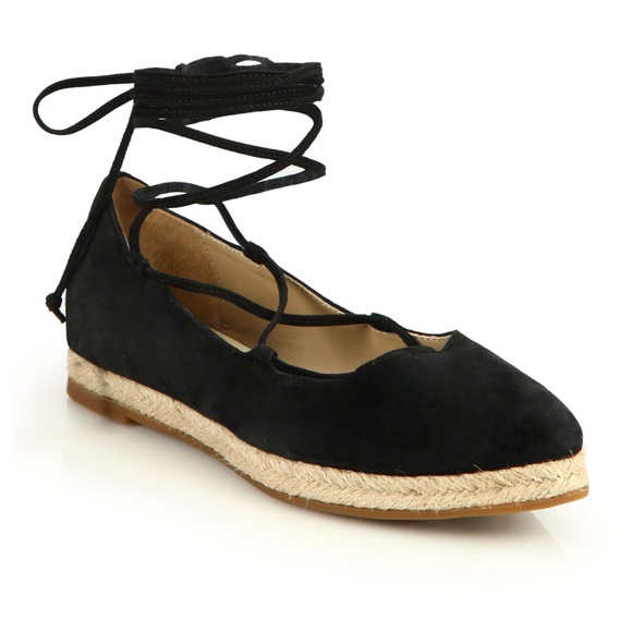 Michael Kors black lace up cadence espadrilles